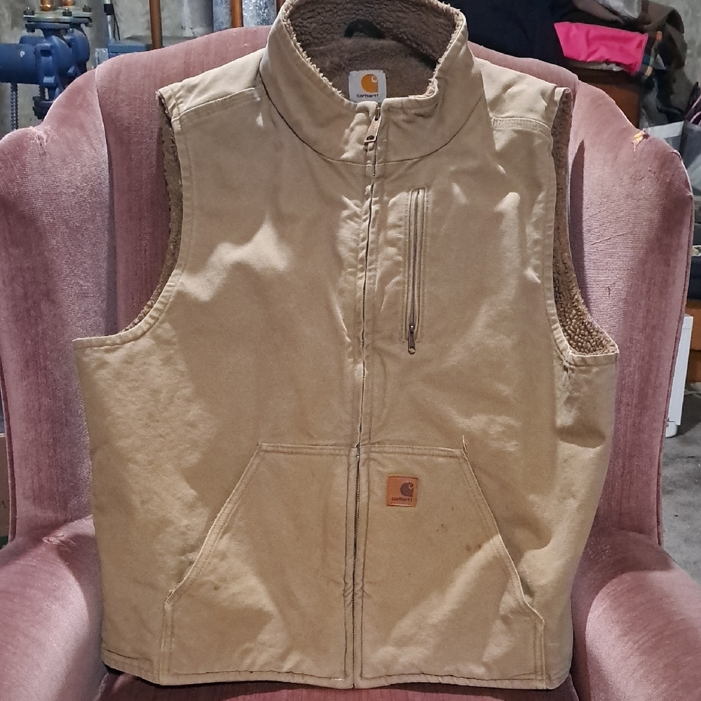 Carhartt Beige Sherpa-Lined Vest
